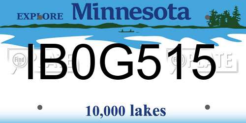 IB0G515 Minnesota License Plate