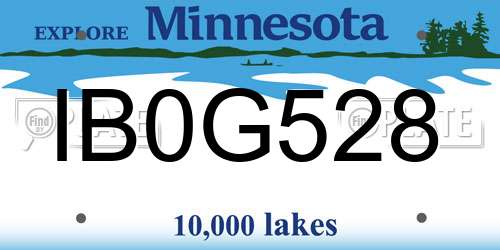 IB0G528 Minnesota License Plate