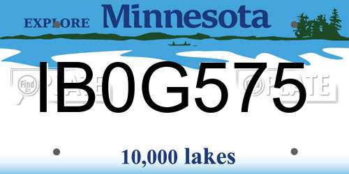 IB0G575 Minnesota License Plate