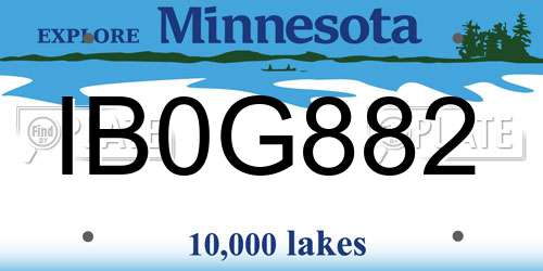 IB0G882 Minnesota License Plate