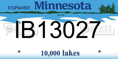 IB13027 Minnesota License Plate