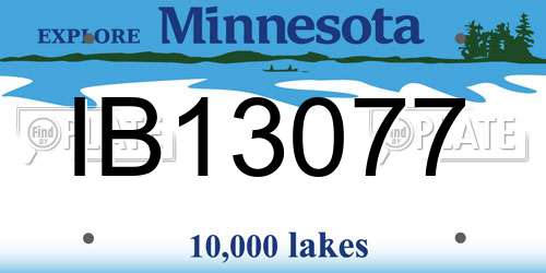 IB13077 Minnesota License Plate