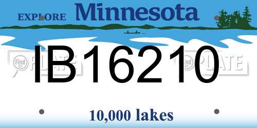 IB16210 Minnesota License Plate