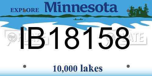 IB18158 Minnesota License Plate