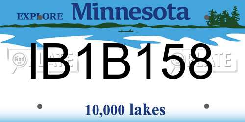 IB1B158 Minnesota License Plate