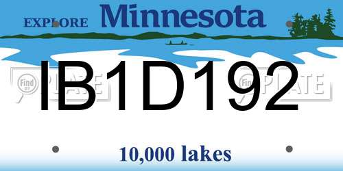 IB1D192 Minnesota License Plate