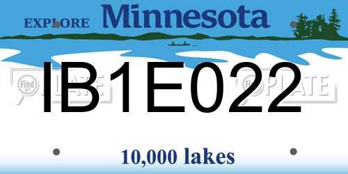 IB1E022 Minnesota License Plate