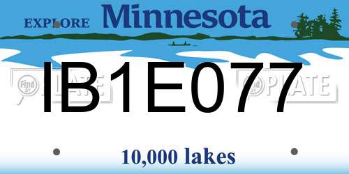IB1E077 Minnesota License Plate