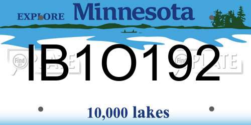 IB1O192 Minnesota License Plate