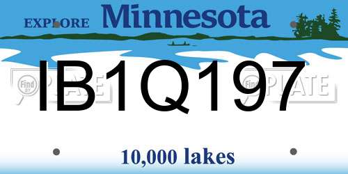 IB1Q197 Minnesota License Plate