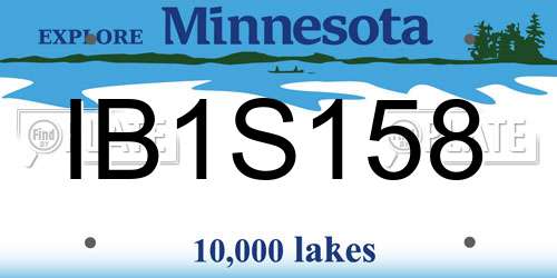 IB1S158 Minnesota License Plate