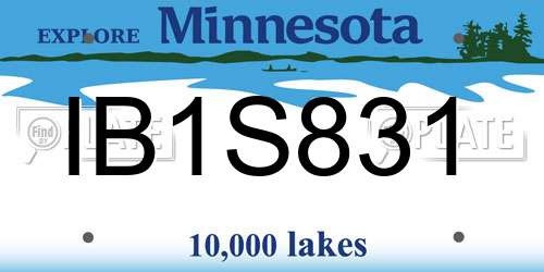 IB1S831 Minnesota License Plate