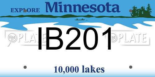 IB201 Minnesota License Plate
