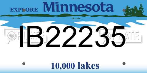 IB22235 Minnesota License Plate