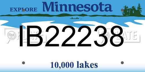IB22238 Minnesota License Plate