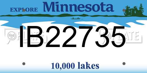 IB22735 Minnesota License Plate