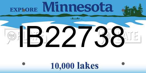 IB22738 Minnesota License Plate