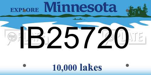 IB25720 Minnesota License Plate