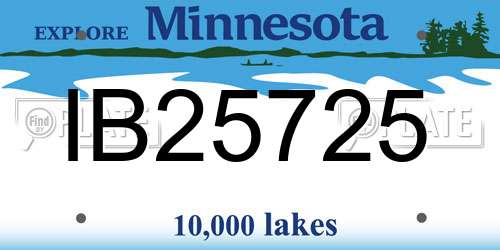 IB25725 Minnesota License Plate