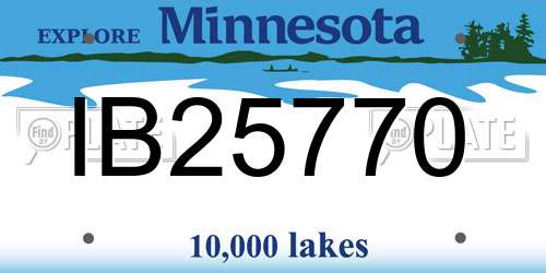 IB25770 Minnesota License Plate