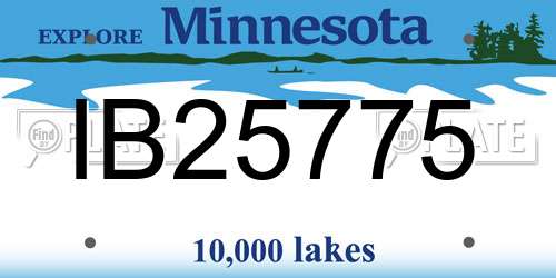 IB25775 Minnesota License Plate
