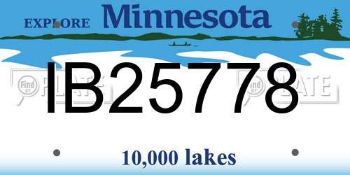 IB25778 Minnesota License Plate