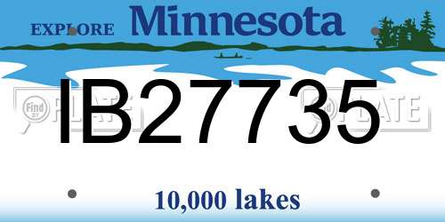 IB27735 Minnesota License Plate