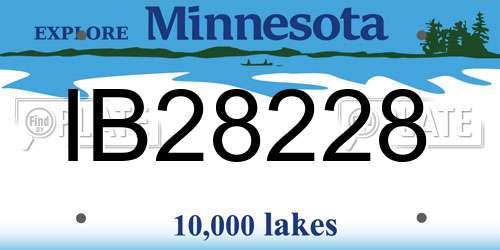 IB28228 Minnesota License Plate