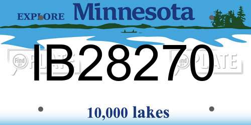 IB28270 Minnesota License Plate