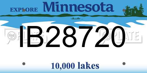 IB28720 Minnesota License Plate