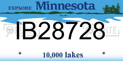 IB28728 Minnesota License Plate