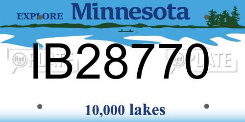 IB28770 Minnesota License Plate