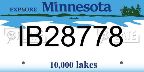 IB28778 Minnesota License Plate