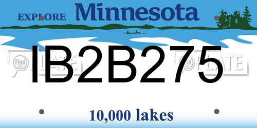IB2B275 Minnesota License Plate