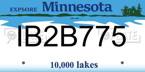 IB2B775 Minnesota License Plate