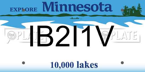 IB2I1V Minnesota License Plate