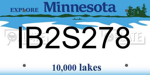 IB2S278 Minnesota License Plate