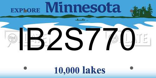 IB2S770 Minnesota License Plate