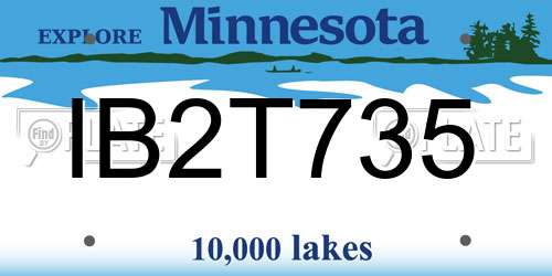 IB2T735 Minnesota License Plate