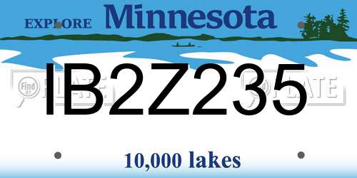 IB2Z235 Minnesota License Plate