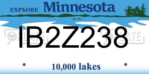 IB2Z238 Minnesota License Plate