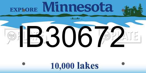 IB30672 Minnesota License Plate