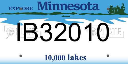 IB32010 Minnesota License Plate