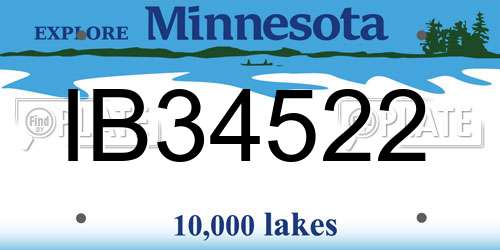 IB34522 Minnesota License Plate