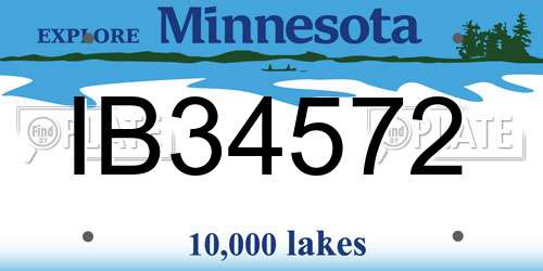IB34572 Minnesota License Plate
