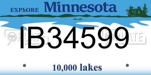 IB34599 Minnesota License Plate