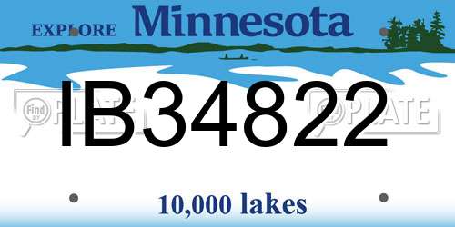 IB34822 Minnesota License Plate