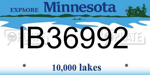IB36992 Minnesota License Plate