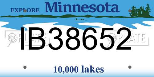 IB38652 Minnesota License Plate
