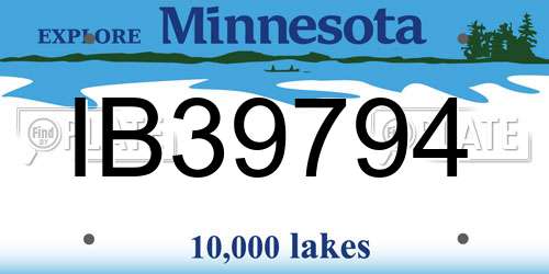 IB39794 Minnesota License Plate